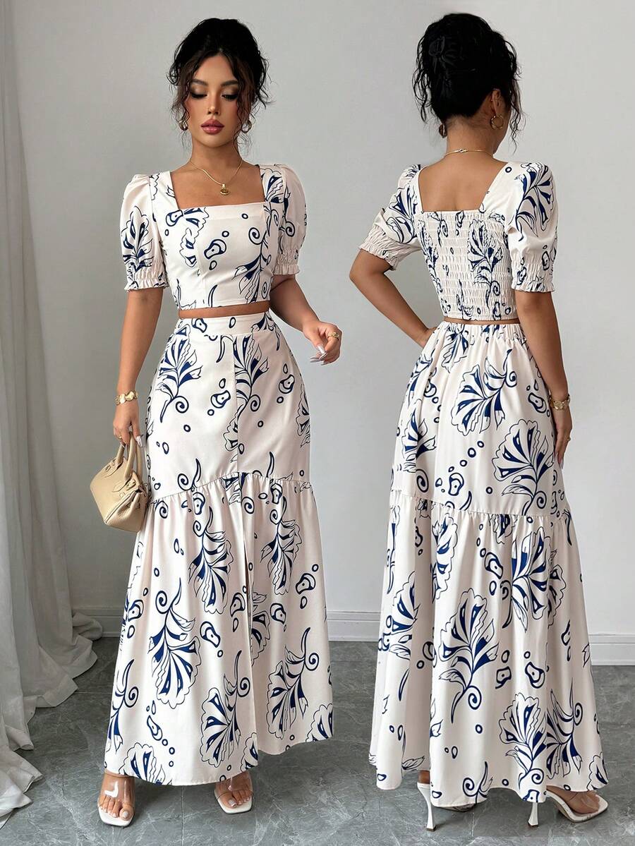 طقم نسائي صيفي من قطعتين لعام  - مراجعة Romper Floral Print وسعره