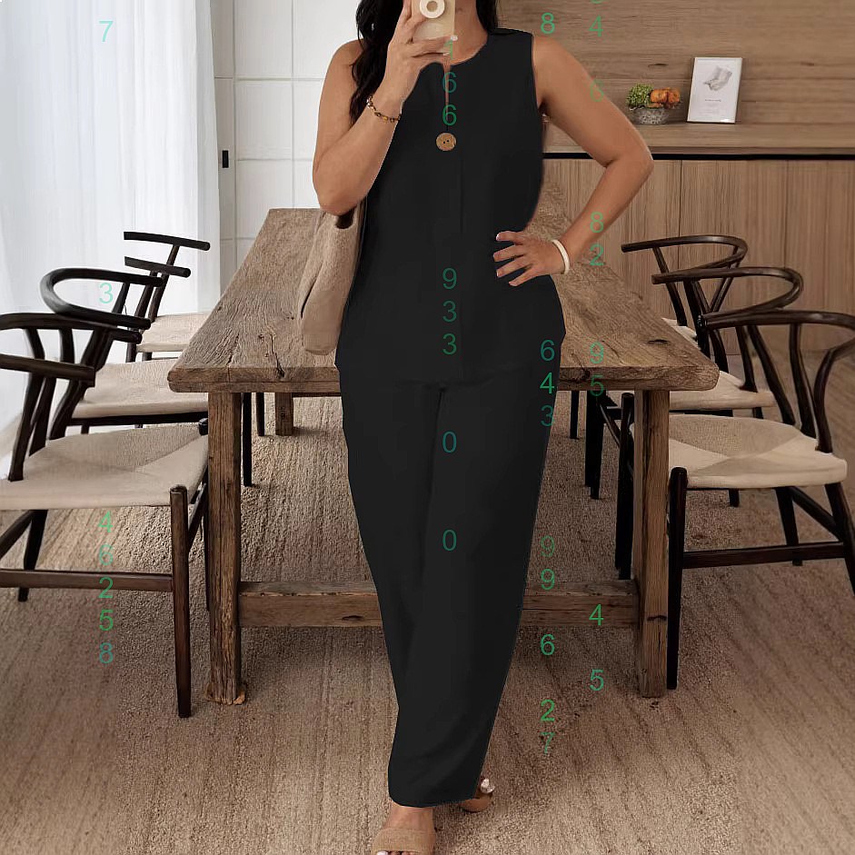 طقم مريح من قطعتين: بلوزة فضفا - مراجعة Linen Pant Wide وسعره