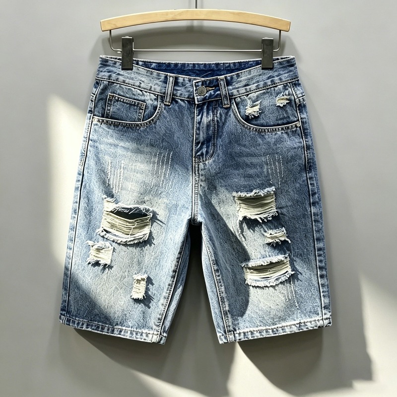 شورت جينز رجالي على الطراز الك - مراجعة Shorts Denim Frayed وسعره
