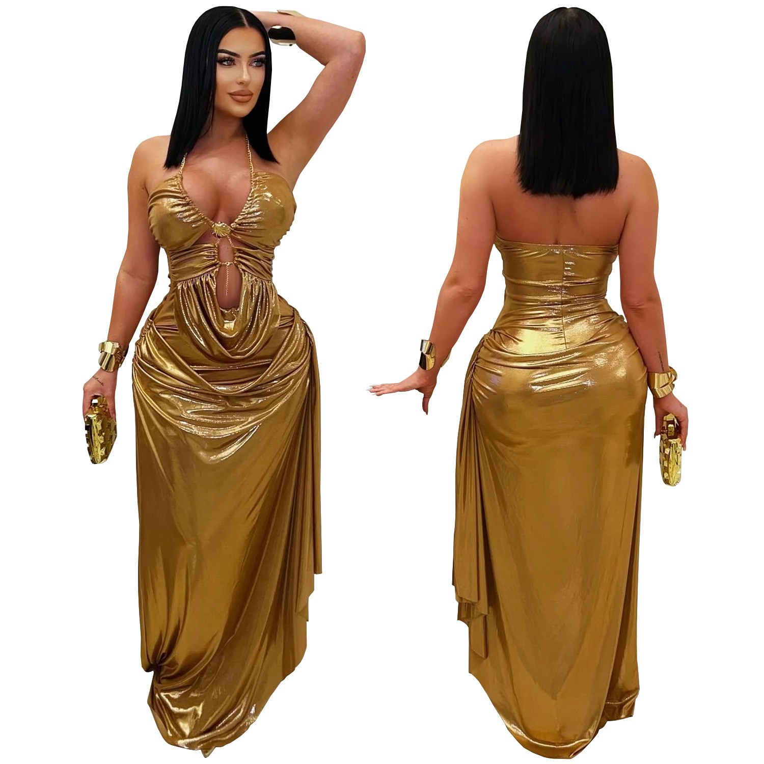 فستان سهرة طويل ماكسي للحفلات  - مراجعة Maxi Dress Halter وسعره