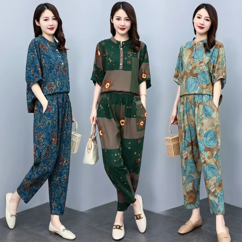 بدلة صيفية للأمهات متوسطات الع - مراجعة Linen Pant Wide وسعره