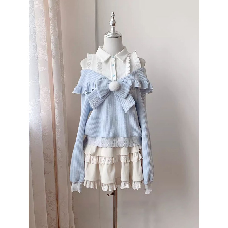 طقم لوليتا ناعم من قطعتين للنس - مراجعة Blouse Off Shoulder وسعره