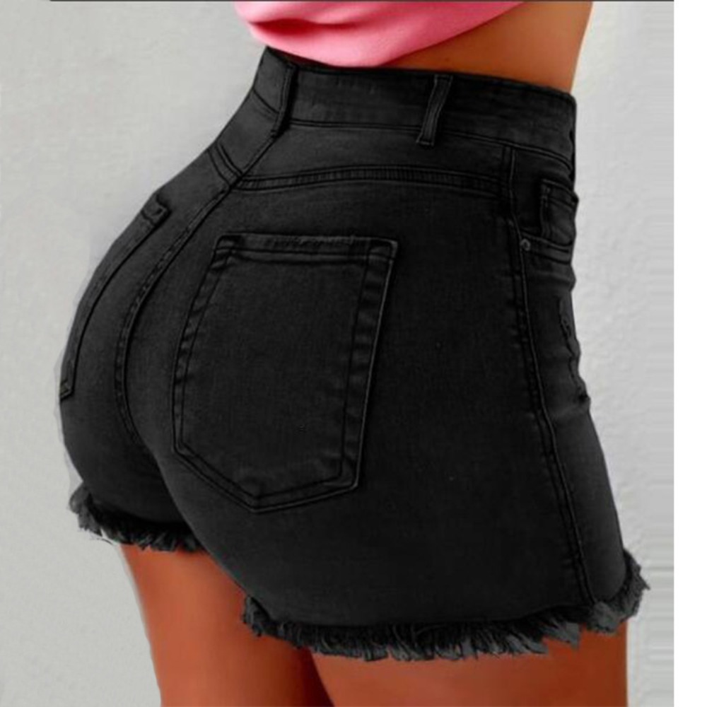 شورت نسائي من قماش الدنيم عالي - مراجعة Shorts Denim Frayed وسعره