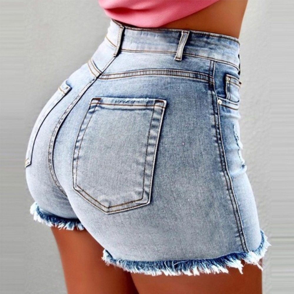 شورت نسائي من قماش الدنيم عالي - مراجعة Shorts Denim Frayed وسعره