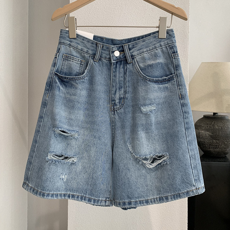 شورت جينز نسائي بتصميم عتيق مس - مراجعة Shorts Denim Frayed وسعره