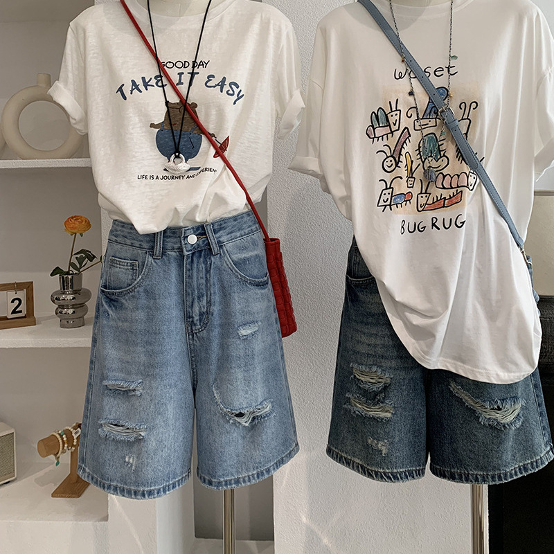 شورت جينز نسائي بتصميم عتيق مس - مراجعة Shorts Denim Frayed وسعره