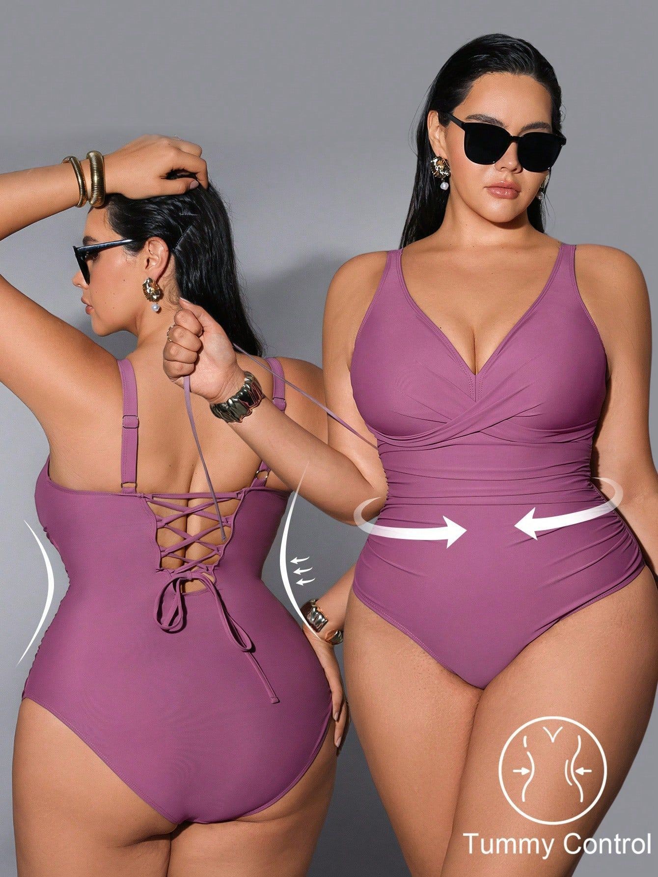 ملابس سباحة نسائية 2026 مقاس ك - مراجعة Swimsuit Bikini Ruched وسعره